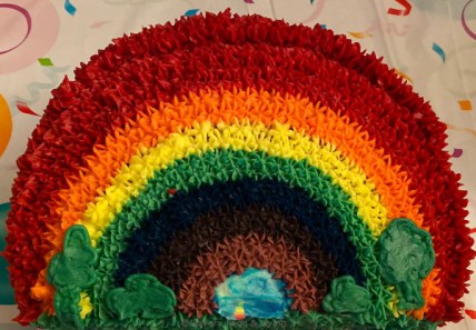 Flavorful Recipes: Rainbow Frosted Cake